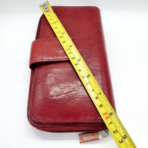 Vintage Pelle Studio Red Genuine Italian Leather Multiple Compartment Wallet - Picture 12 of 12